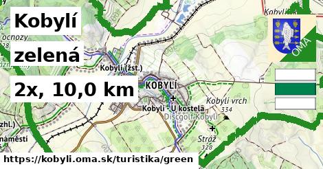 Kobylí Turistické trasy zelená 