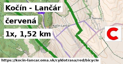 Kočín - Lančár Cyklotrasy červená bicycle