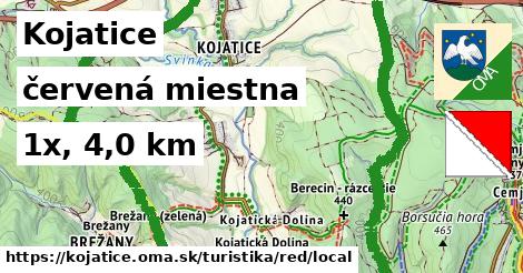 Kojatice Turistické trasy červená miestna