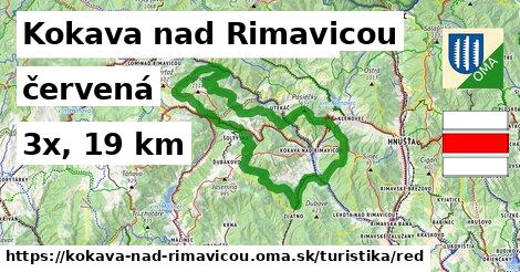 Kokava nad Rimavicou Turistické trasy červená 