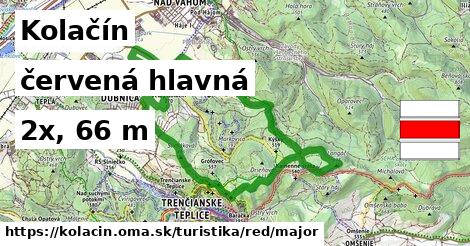 Kolačín Turistické trasy červená hlavná