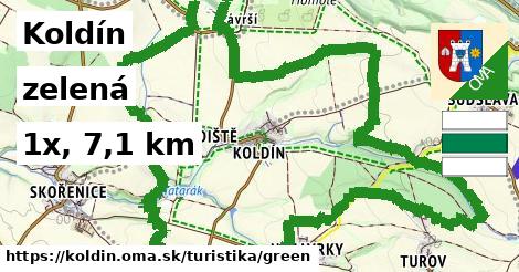 Koldín Turistické trasy zelená 