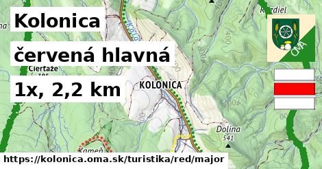 Kolonica Turistické trasy červená hlavná