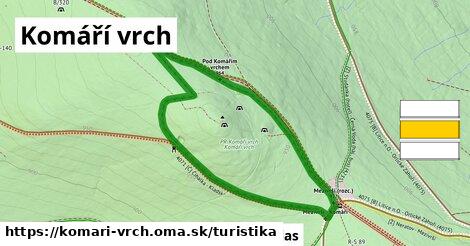 Komáří vrch Turistické trasy  