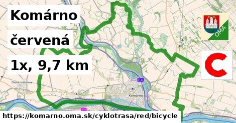 Komárno Cyklotrasy červená bicycle