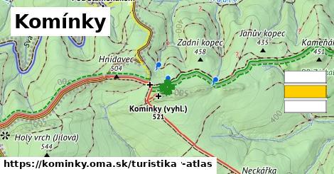 Komínky Turistické trasy  