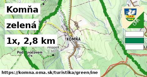 Komňa Turistické trasy zelená iná