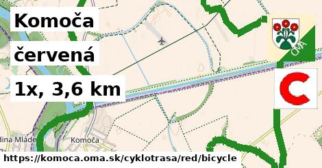 Komoča Cyklotrasy červená bicycle