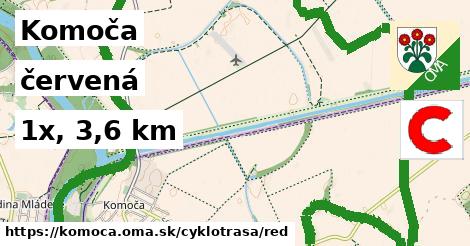Komoča Cyklotrasy červená 