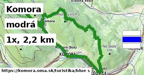 Komora Turistické trasy modrá 