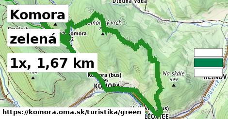 Komora Turistické trasy zelená 