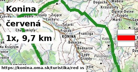 Konina Turistické trasy červená 