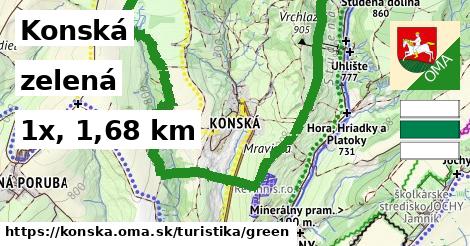 Konská Turistické trasy zelená 