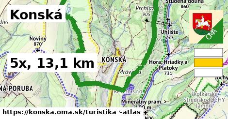 Konská Turistické trasy  