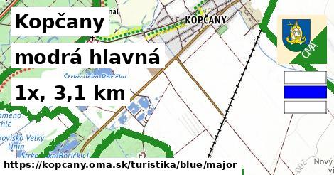 Kopčany Turistické trasy modrá hlavná