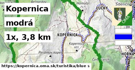 Kopernica Turistické trasy modrá 