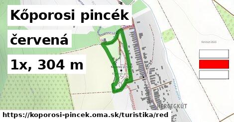 Kőporosi pincék Turistické trasy červená 