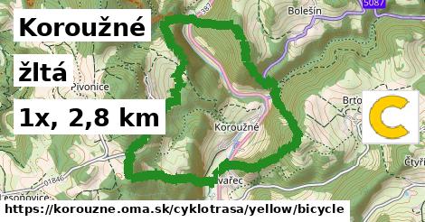 Koroužné Cyklotrasy žltá bicycle