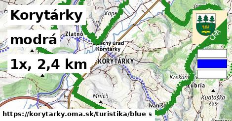 Korytárky Turistické trasy modrá 