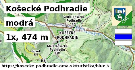 Košecké Podhradie Turistické trasy modrá 