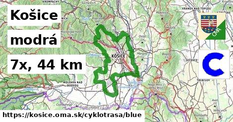 Košice Cyklotrasy modrá 