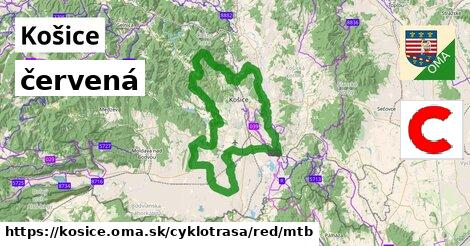 Košice Cyklotrasy červená mtb