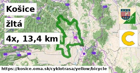Košice Cyklotrasy žltá bicycle