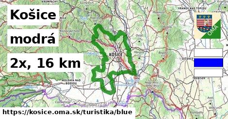 Košice Turistické trasy modrá 
