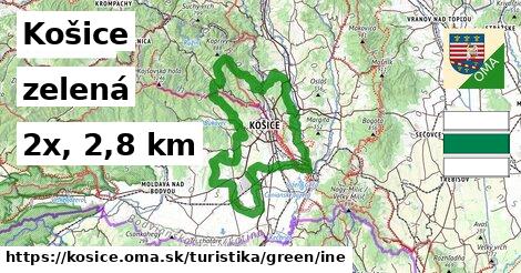 Košice Turistické trasy zelená iná