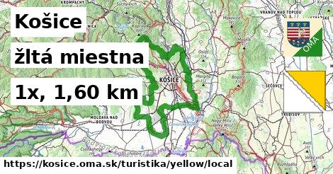 Košice Turistické trasy žltá miestna