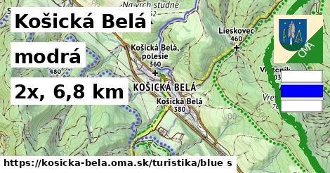 Košická Belá Turistické trasy modrá 