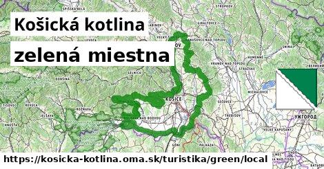 Košická kotlina Turistické trasy zelená miestna