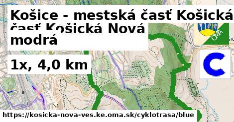 Košice - mestská časť Košická Nová Ves Cyklotrasy modrá 