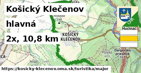 Košický Klečenov Turistické trasy hlavná 