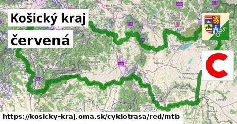 Košický kraj Cyklotrasy červená mtb