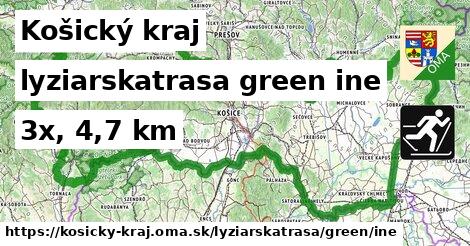 Košický kraj Lyžiarske trasy zelená iná