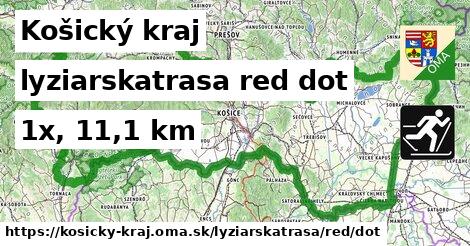 Košický kraj Lyžiarske trasy červená dot