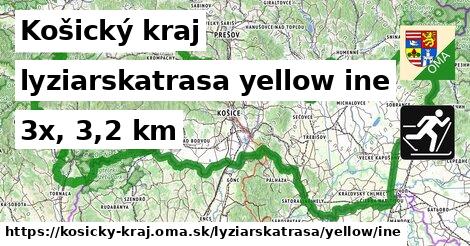 Košický kraj Lyžiarske trasy žltá iná