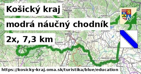 Košický kraj Turistické trasy modrá náučný chodník