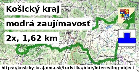 Košický kraj Turistické trasy modrá zaujímavosť