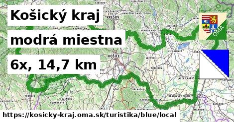 Košický kraj Turistické trasy modrá miestna