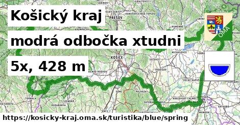Košický kraj Turistické trasy modrá odbočka xtudni