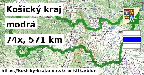 Košický kraj Turistické trasy modrá 