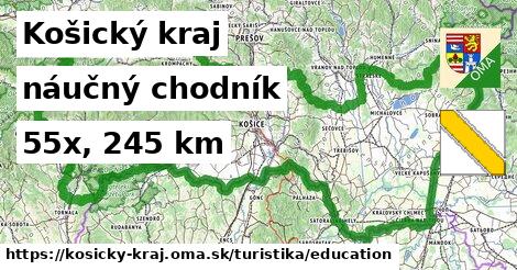 Košický kraj Turistické trasy náučný chodník 