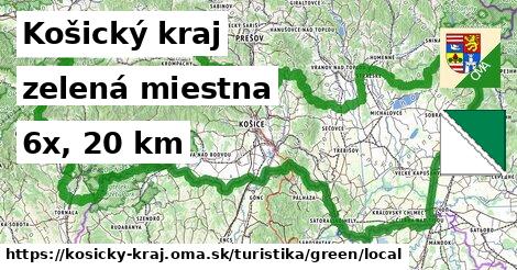 Košický kraj Turistické trasy zelená miestna