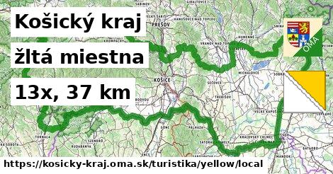 Košický kraj Turistické trasy žltá miestna