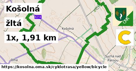 Košolná Cyklotrasy žltá bicycle