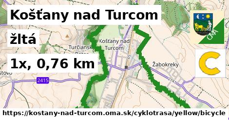 Košťany nad Turcom Cyklotrasy žltá bicycle