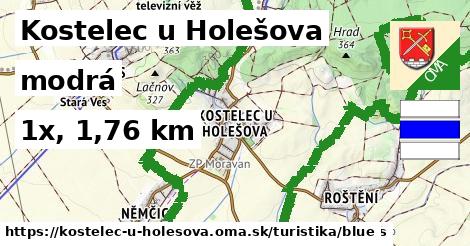 Kostelec u Holešova Turistické trasy modrá 