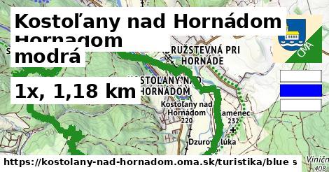 Kostoľany nad Hornádom Turistické trasy modrá 